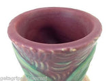 WELLER Malverne Yellow Green Short Vase w/ Leaf Design In Excellent Condition!