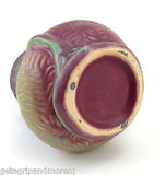 WELLER Malverne Yellow Green Short Vase w/ Leaf Design In Excellent Condition!