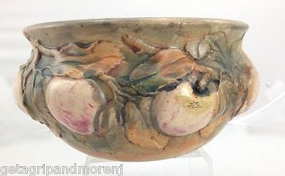 1915-1920 Weller Art Pottery Bow-Vessell Baldin Apple Design