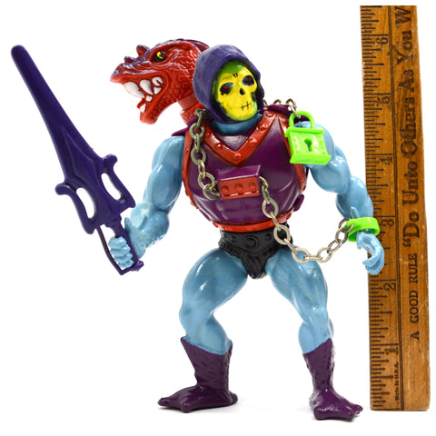 Vintage MOTU ACTION FIGURE c.1984 "DRAGON BLASTER SKELETOR" w/ Sword! EXCELLENT!