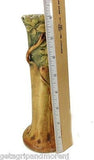 Weller Woodcraft Bud Vase w/APPLES circa 1920's-'30's 8 3/4" Tall
