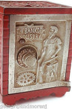 1900 KENTON Cast Iron Bank Of Industry Safe Red RARE Antique Excellent Cnd! NR