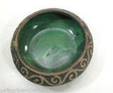 WELLER POTTERY Green Art Decorative Bowl Unique Design In Excellent Condition!