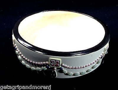 WELLER White Bowl Pink Green Accent Flower Design!