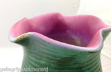 1920's Weller Fleron Vase 10 1/2" Green with Twisted Rope Handles
