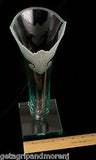 Glass VASE SIGNED 12.5" Inch Cut Etched Beautiful!