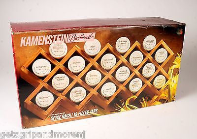 KAMENSTEIN BEECHWOOD Gourmet Spice Rack Holds 18 Jars Criss Cross Design New!
