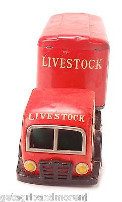 1950s - 1960s LiveStock Tin Trailer Truck Japan Vintage Antique RARE!