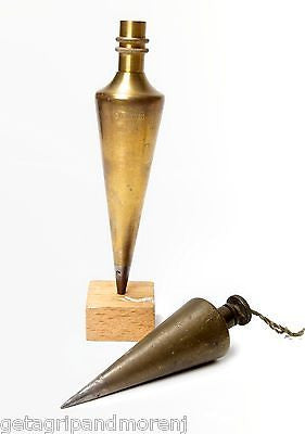 2 DIETZGEN Removable Point Brass Plumb Bobs 5720-14 Antique Good Condition!