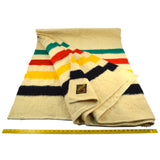 Vintage TRAPPER POINT 100% WOOL BLANKET 72"x90" by T. EATON CO England Made 4-PT