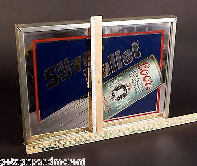 COORS LIGHT BEER Silver Bullet Clock Mirror Vintage!