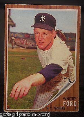 TOPPS WHITEY FORD 1962 #310 Baseball Card In Excellent Condition!