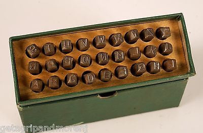 GREENFIELD STEEL STAMP CORP 1/4"  Hand Made Letter Stamps 27pc Set
