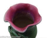 1920's Weller Fleron Vase 10 1/2" Green with Twisted Rope Handles