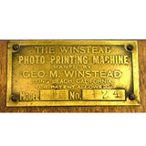 Vintage WINSTEAD "PHOTO PRINTING MACHINE" Mo. 1 No. 124 Enlarger LIGHT-BOX Rare!