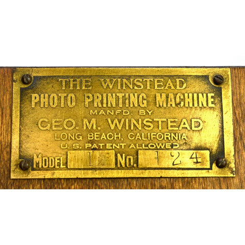 Vintage WINSTEAD "PHOTO PRINTING MACHINE" Mo. 1 No. 124 Enlarger LIGHT-BOX Rare!