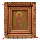 Antique ORIGINAL RISQUE ART "LUCAS" PAINTING Wallpaper Canvas TOPLESS-NUDE WOMAN