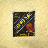 Vintage TRAPPER POINT 100% WOOL BLANKET 72"x90" by T. EATON CO England Made 4-PT