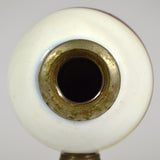 Vintage MARBLE SHIFT KNOB 2" Slag Glass SPIRAL '9' SWIRL Red/White/Tan + ADAPTER