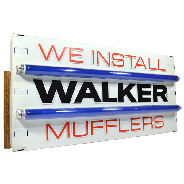 c.1991 "WE INSTALL WALKER MUFFLERS" Double-Sided LIGHTED ADVERTISING SIGN Works!