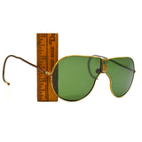 Vintage WWII AAF/NAVY AVIATOR SUNGLASSES by BECK w/ DK. GREEN "ROCK GLAS" LENSES