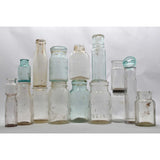 Antique BOTTLE LOT OF 16 CANNING JARS + 1 GLASS LID! Milk PICKLE & MORE BOTTLES!