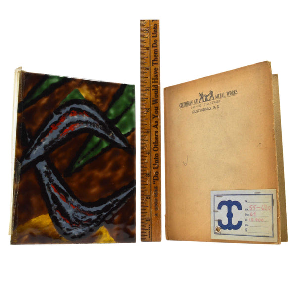 Antique SALESMAN SAMPLE(?) Painted Tile/Panel "COLUMBIAN ART METAL WORKS" (2of8)