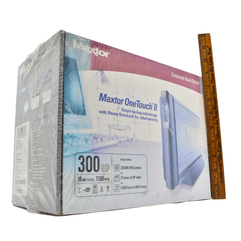 Brand New MAXTOR ONETOUCH II External Hard Drive 300 GB 7200 RPM Factory Sealed!