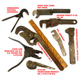 Antique MIXED WRENCH Lot of 8 BULLARD Boos Tool GORDON Printz SUL Ross Mfg. ++!