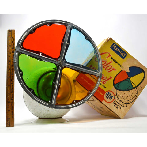 Vintage COLOR WHEEL by PENETRAY 4-Color REFLECTOR SPOTLIGHT for X-Mas Tree, etc.