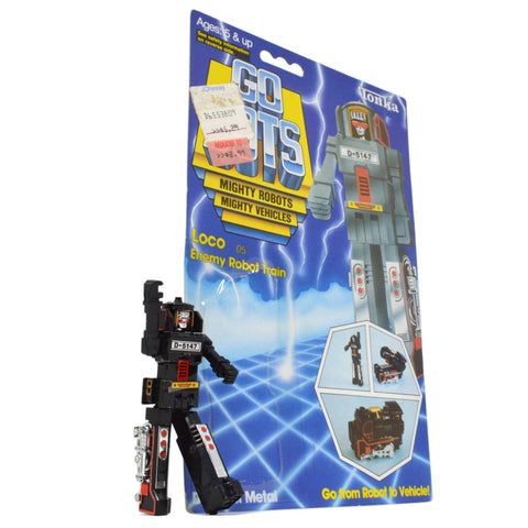 Vintage TONKA GOBOTS "LOCO" #05 Enemy ROBOT TRAIN ENGINE w/ ORIGINAL CARD-BACK!