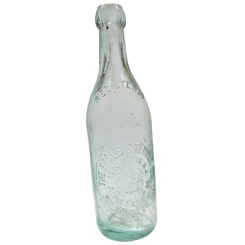 Antique GLASS BLOB-TOP BEER BOTTLE A. Warnken "EAGLE BREWING CO." Washington, NJ