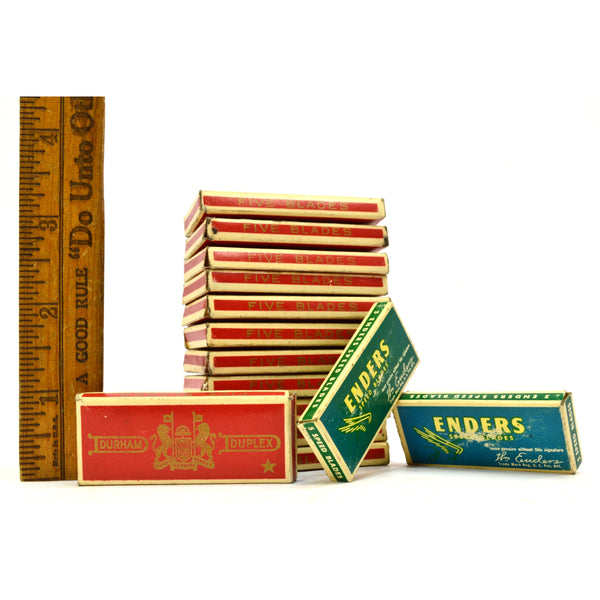 Vintage DURHAM ENDERS CO. RAZOR BLADE Lot of 14 Packs "DUPLEX" & "SPEED RAZORS"