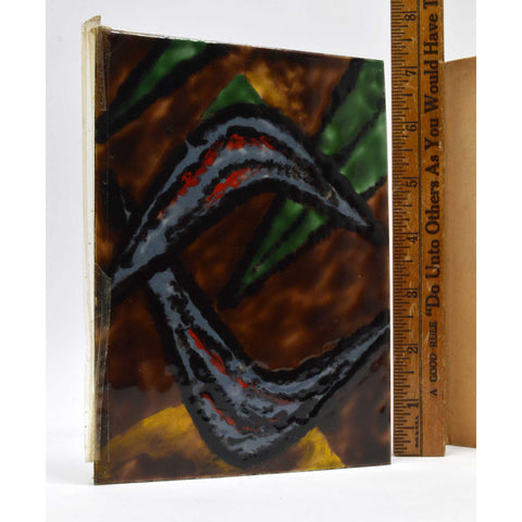 Antique SALESMAN SAMPLE(?) Painted Tile/Panel "COLUMBIAN ART METAL WORKS" (2of8)