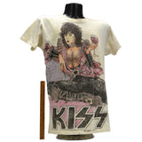Vintage FOLK ART / HOMEMADE "KISS" T-SHIRT Handmade Drawn SIGNED: McCORMICK 19791