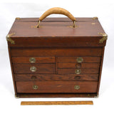 Antique WOOD MACHINIST CHEST Many Broken/Missing Parts but STILL LOVELY & USABLE