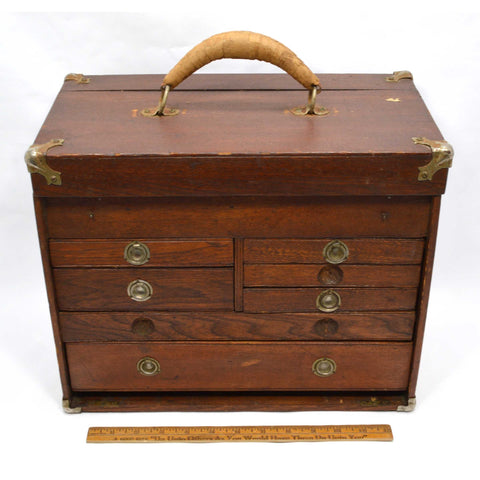 Antique WOOD MACHINIST CHEST Many Broken/Missing Parts but STILL LOVELY & USABLE