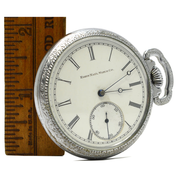 Antique ELGIN 1888 POCKET WATCH 15 Jewels, 16s, H3G31 in Open Face DEFIANCE CASE
