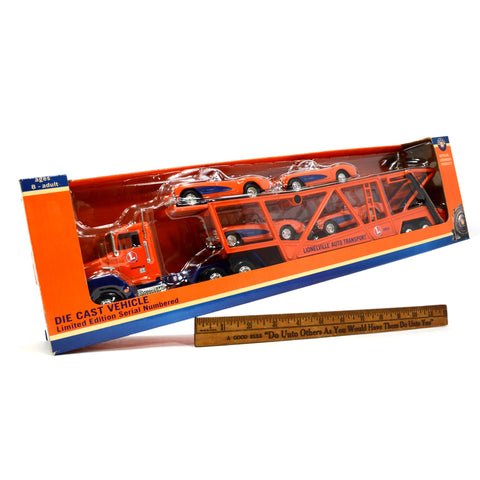 New in Box! LIONEL "LIONELVILLE AUTO TRANSPORT" Diecast CAR CARRIER w/ 4 CARS!!