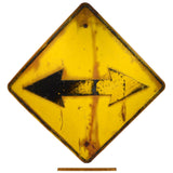 Vintage DOUBLE ARROW ROAD SIGN 24"x24" Left/Right Pointing Arrows AWESOME PATINA