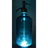 Vintage BELL BEVERAGES SELTZER BOTTLE Sapphire Blue ORIGINAL CAP & GLASS SYPHON!