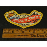 Vintage PAPER LABEL(S) "AMERICAN CREAM SODA" by P.C. FLETT Kirkwall, est'd. 1843