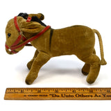 Vintage STEIFF ESEL DONKEY 4" Red Halter/Bridle c.1950-58 *NO ID'S* Brown VELVET