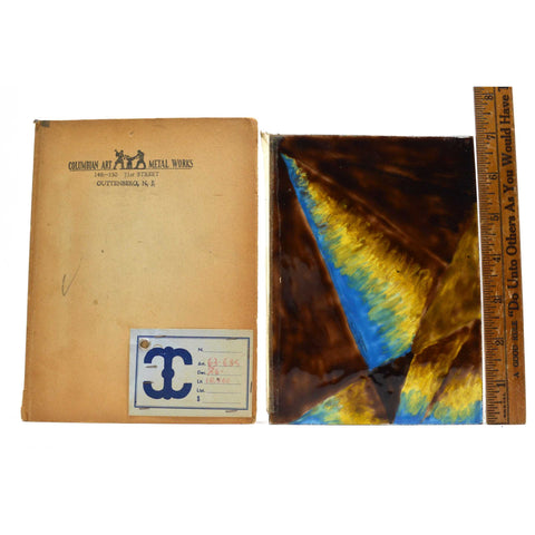 Antique SALESMAN SAMPLE(?) Painted Tile/Panel "COLUMBIAN ART METAL WORKS" (1of8)