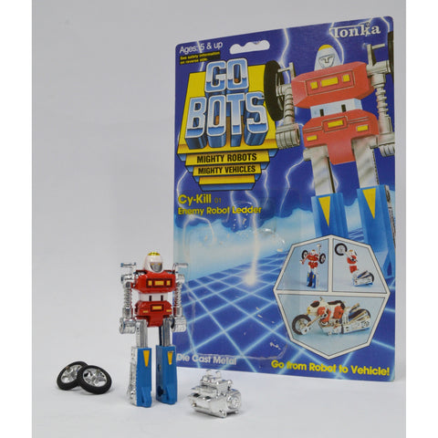 Vintage TONKA GOBOTS "CY-KILL" #01 Enemy Robot COMPLETE w/ ORIGINAL CARD-BACK!