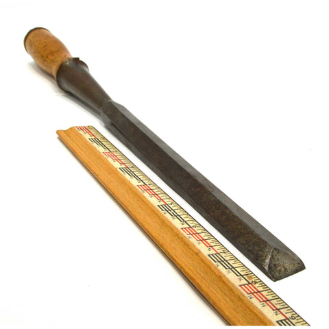 Antique SWAN MORTISE 3/4" SOCKET CHISEL Mortising Tool + Handle 8" BLADE 15"ovrl