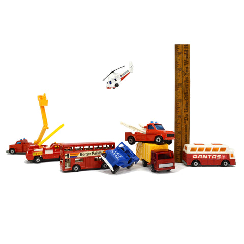 Vintage MATCHBOX c.1972-79 SERVICE-RESCUE VEHICLES Lot of 8 SUPERFAST/LESNEY CO.