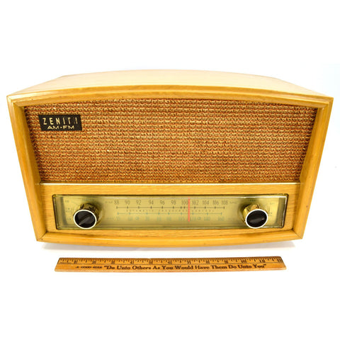 Vintage ZENITH AM-FM "LONG DISTANCE" TUBE RADIO No. 730 Mid Century c.1959 WORKS
