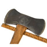 Vintage "CAYUGA" DOUBLE BIT AXE by BARKER ROSE & KIMBALL Peeling EMBOSSED LOGO!