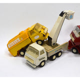 Vintage MINI TONKA 6 VEHICLE LOT Shell Gas FIRE LADDER Cement Mixer DUMP TRUCK +